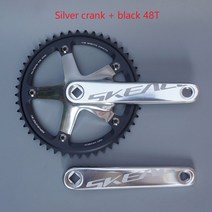 크랭크 암 구동계 브라켓 스프라켓 skeace bcd144mm fixed gear Bicycle 셋 스퀘어 홀 axis race fixie bike al7075 48teeth, 블랙 실버 48t