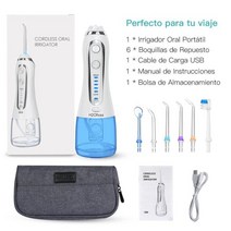 [해외]h2ofloss 구강 세정기 5 모드 물 치실 USB 충전식 Irrigator Jet 휴대용 Irrigator 300ml 치아 치과 용 Flosser, 협동사, 푸른