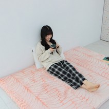 밍크 극세사 온열 3단 접이식 매트리스 더블 접이식 원룸 바닥매트 토퍼 수면매트 3단, 멜란지블루, 밍크온열-멜란지블루