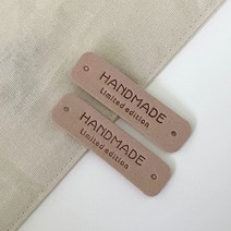 헤세드 핸드메이드라벨 직사각 컬러라벨 인조스웨이드라벨 (4개), 인디핑크