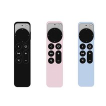 2021 TV 4K 리모컨 케이스와 호환 3개 TV 4K 6세대 리모컨용 충격 방지 미끄럼 방지 보호 커버, Black+Blue+Pink