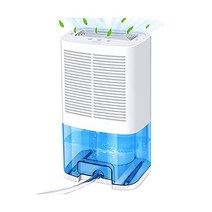 Lecdura 배수 호스가 있는 제습기 2000ml 소형 제습기 휴대용 공기 제습기(650 평방 피트) Rv 주방 캠핑카 지하 욕실 침실 차고 가정용 물 전체 탱크 자동 꺼짐 1