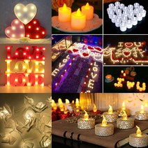 프로포즈 러브 LED 세트 커플 기념일 로맨틱한 파티 조명, 로맨틱글리터 LED 6p, 레드