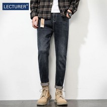 슈퍼 소프트 신장 면화 봄과 가을 청바지 남성 유행 브랜드 탄성 슬림 피트 봄 새로운 캐주얼 긴 바지109828