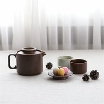 디와이룸 옳음 다기 6P세트 주전자 다도잔 잔받침 선물세트 (9670942), 블랙