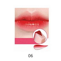 립글로즈 립틴트 립밤 립라이너 잘 지워지지 않는 착색 타투 립스틱 틴트 한국어 패션 v 커팅 투톤 바이트 실키 모이스처라이징 너리싱 밤 립 코스메틱 그라데이션 컬러, 06