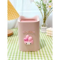 산리오 휴지통 Sanrios 액세서리 헬로 키티 Cinnamoroll 만화 귀여운 데스크탑 스토 박스 사무실 종이 조각 작은 쓰레기통, 17.7x12.7cm, 02