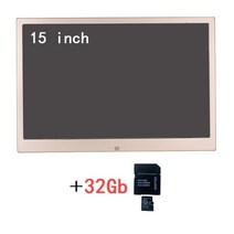 디지털액자 스마트액자 전자액자 15 인치 디지털 사진 프레임 알루미늄 합금 HD LED 전자 앨범 캘린더 비, 11 Gold  32G_04 AU 플러그, Silver 32G