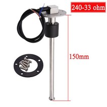 0190 옴 24033ohm 수위 게이지 미터 125mm 150mm 200mm 250mm 600mm 연료 레벨 센서 해양 보트 자동차 트럭, 150mm 240-33ohm, CHINA