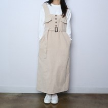 파라노말샵 [파라노말샵]골덴 프렌치 벨트 뷔스티에 롱원피스