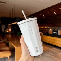 미니텀블러 보온 보냉 Tyeso 스테인레스 스틸 진공 다이아몬드 커피 컵 자동차 장착 빨대 보온병 머그잔 값, [01] 600ml, 05 WHITE_01 600ML