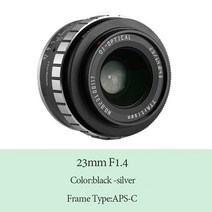 TTartisan 23mm F1.4 APS-C 렌즈 후지XF 소니E EOS-M M43 마운트, Canon EF-M, black-silver