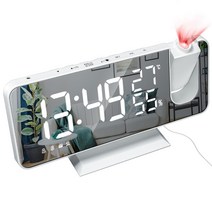 LED 온습도 LED 탁상시계, 화이트