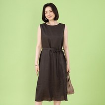 애비뉴투지 엄마옷 타임 린넨 허리벨트 여성 여름 민소매 입술넥 롱 원피스 O06245 50대 60대 중년여성