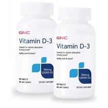 GNC - 지앤씨 비타민 D3 50mcg(2000IU) 180정 2팩
