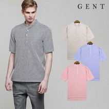 겐트옴므 남성용 시어서커 ST 헨리넥 반팔 셔츠 GS8224C
