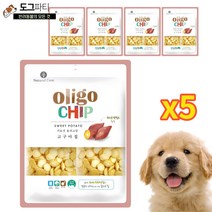 강아지 건강 야채간식 올리고칩 스낵, 5팩, 고구마 250g