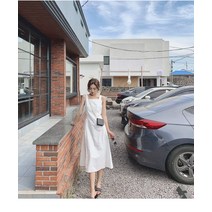빈티지화이트원피스 블랙 끈나시 슬립 시크 디자인감각 보이핏 볼륨 핏아우터 클래식 스퀘어넥 여성 여름 얇은 4812530778