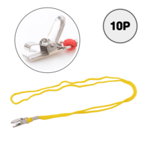 마스 클립형 명찰 스트랩 10P 25P 50P 100P 학생증 목걸이끈 목걸이줄 출입증 케이블 교통카드 걸이줄 걸이끈 명찰줄 명찰끈 사원증 케이스줄 케이스끈 패찰끈 패찰줄 신분증, 10개, 노랑