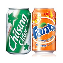 칠성사이다 355mlx12캔+환타 오렌지 355mlx12캔 1세트 안심포장 뚱캔 파인애플 포도, 칠성사이다 12캔+환타 오렌지 12캔 1세트
