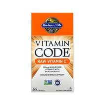 Garden of Life 가든오브라이프 천연 비타민 C 120 비건 캡슐 Vitamin Code 비타민 코드 RAW Vitamin 락토바실러스 불가리우스 플라타럼 리파아제