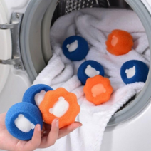 차차미 매직 드럼 빨래볼 머리카락 먼지 털 제거 세탁기 청소볼, 블루, 3개입