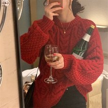 연말 패턴 드레스코드 복고 크리스마스니트 파티 커플룩 성탄절 레트로 빨간 커플