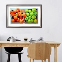 다이아몬드 큐빅 diy 보석십자수 레드 청 사과 유화 재물운 상징 그림 집순이 취미생활 시간때우기, 100x60cm (프레임 미포함)