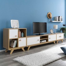 젠시아 링고 2800 거실장 세트, 색상:화이트