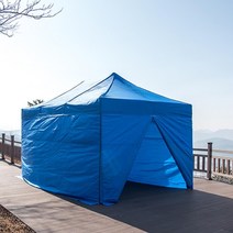 옥상 테라스 캠핑장 햇빛차단 그늘막 캐노피천막 바람막이 개방감 추천, 알루미늄천막 민자풀 3X2, 백청백