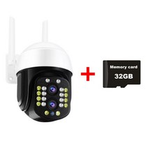 PEGATAH-4mp WiFi 보안 카메라 4K 듀얼 렌즈 PTZ 카메라 10x 줌 AI 인간 감지 양방향 오디오 감시 캠, 중국, 미국 플러그, 카메라 추가 32G