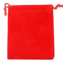 컬러풀 벨벳 파우치 주얼리 포장 디스플레이 끈 7x9cm 9x12cm 선물 가방 10 개 묶음, Red