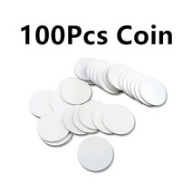 100Pcs NFC Ntag215 동전 태그 13 56MHz NTAG 215 Tagmo 카드 라벨 RFID 초경량 직경 25mm 라운드 박스, 100Pcs Coin Card