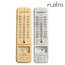 국산 플라이토 굿데이 나무무늬 아날로그 온습도계, 1개, 미송우드
