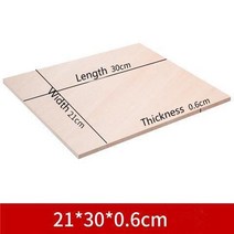 멀티 사이즈 항공 모델 레이어 보드 참피나무 합판 판자 DIY 나무 재료 용품, 한개옵션1, 06 1PC 21x30x0.6cm