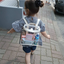 어린이 간식 장난감 투명 가방 배낭 배낭 해변 가방 외출 소녀 유치원 가방
