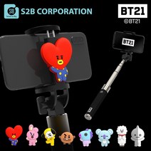 BW1E49F4 BT21 피규어 셀카봉 블루투스 디카용 액세서리 타타 외 7가지옵션, B 반
