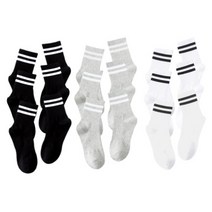 SUT 여성 스트라이프 스트릿 패션 양말 3컬러 9켤레 세트