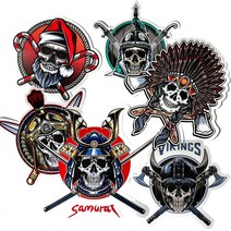 해골스티커 스컬 차량용 바이크 스크래치 커버 반사 스티커 할리데이비슨 BMW, 스컬B