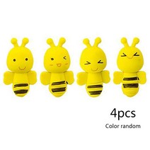 4 PCS 참신 3D 꿀벌 지우개 미니 감압 지우개 어린이 학생 선물 선물, 노란색