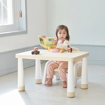 코끼리 프리미엄 유아책상 의자 보드 세트 1인용 유아테이블, 그레이+아이보리