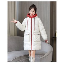 다운 코튼 자켓 여성용 파카 2022 new winter hooden 코튼 패딩 코트 한국어 느슨한 따뜻한 두꺼운 코트 방풍 아웃웨어