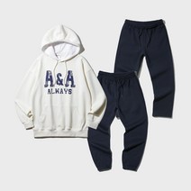 앨빈클로 SET A&A 와플 배색 후드 티 무지 조거 /세미와이드 팬츠 셋업 MULTI