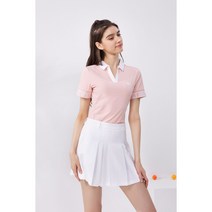 여름 골프 의류 여성 반팔 티셔츠 한국판 스포츠 반팔, XL, 핑크