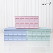 레보떼 접이식 플라스틱 보관함 폴딩박스 옷 수납 다용도 정리함 공간 리빙박스 44L, 44L 핑크
