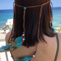 깃털 헤어밴드 ver2 인디언 보헤미안 에스닉 히피 공연 학예회 휴양지 헤어장식 머리띠