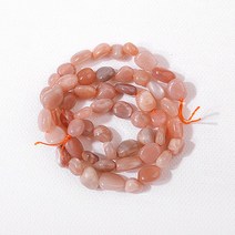 [5480-04]원석 못난이옥 약6x8mm 피치문스톤 반줄(약19cm)