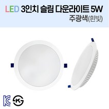 라인조명 LED 슬림 다운라이트 3/4/5/6/8인치 led 전구 매립등 매입등 천장등 복도등 주방보조등 거실조명 액자조명 아트윌 전시 의류매장 상가, 1-1_LED 3인치 5W 주광색(흰빛)