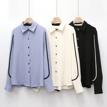 다잇템 여자 출근룩 봄셔츠 파이핑 알바 블라우스