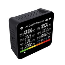 공기 에어 품질 모니터 기 9 In1 온도 CO2 PM2.5, 02 Black